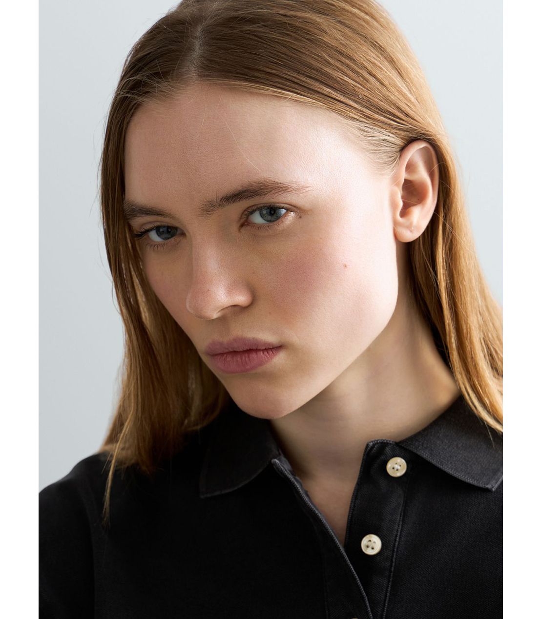 コットンピケクロップドポロシャツ 詳細画像 ブラック 7